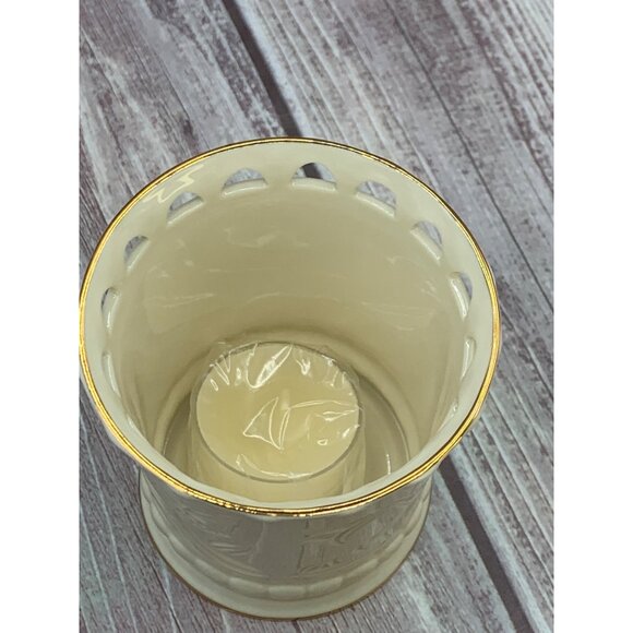 Lenox Flower Candle Holder Fine Ivory China 2004 Handcrafted with candle - Picture 7 of 12